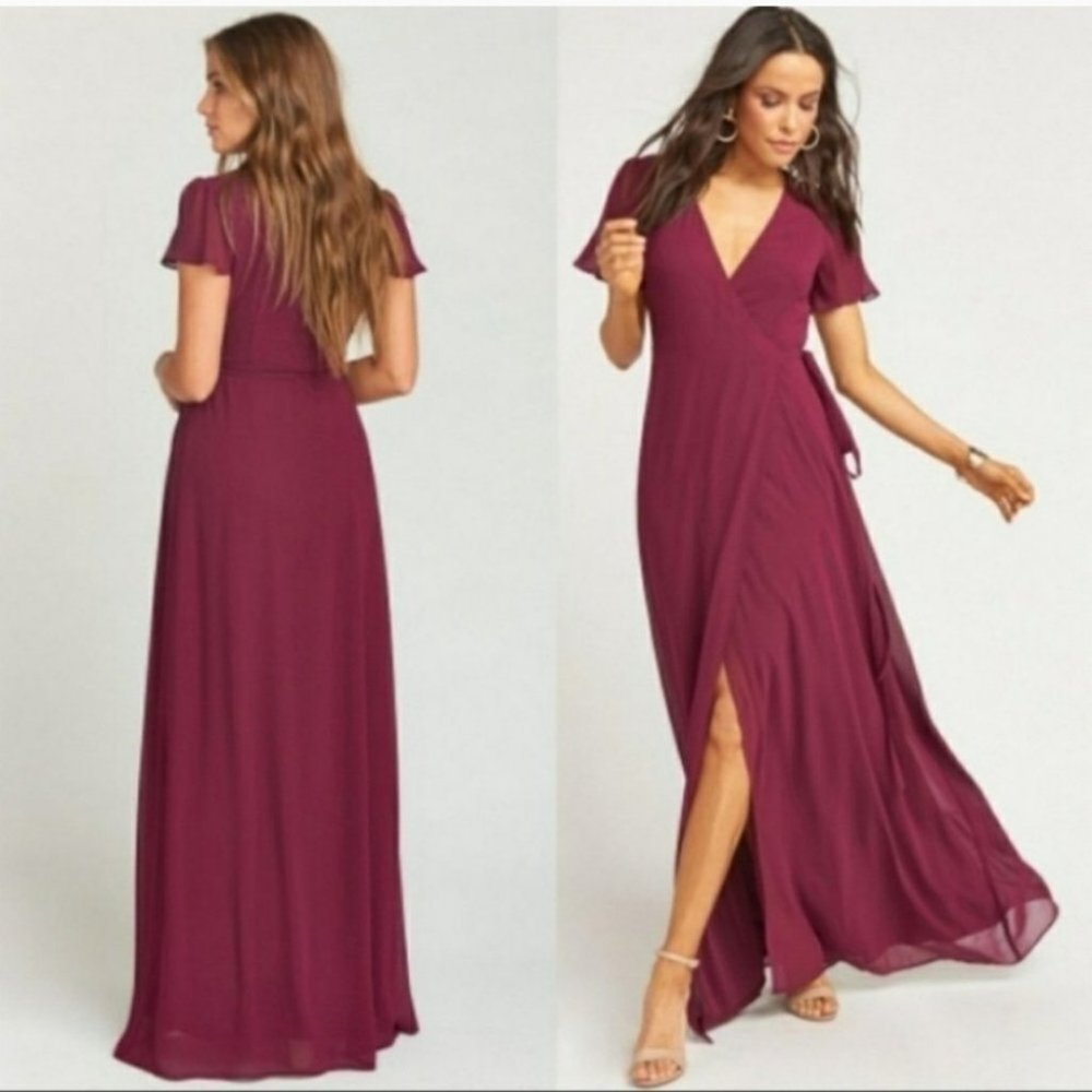 SHOW ME YOUR MUMU Sophia Merlot Wrap Dress S